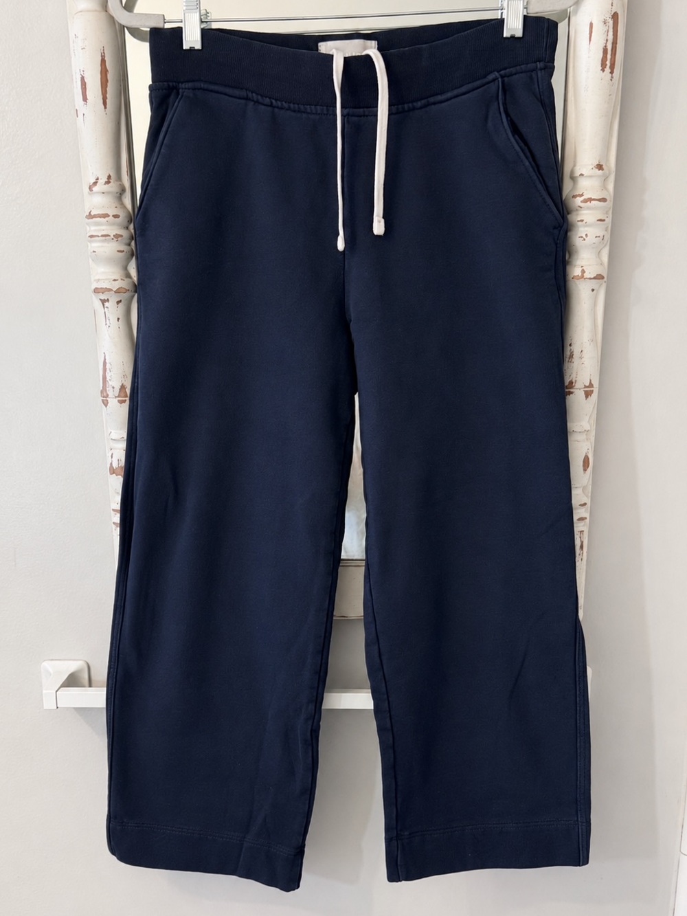 Everlane The Track Wide Leg Pant Navy Organic Cotton M - Picture 4 of 7